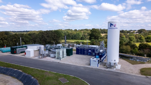 Modulær løsning til opsamling og flydendegørelse af bio-CO2 på et produktionssted for biometan i Frankrig