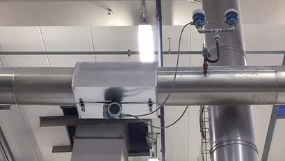 Steam consumption measuring point and instrumentation installed