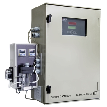 The CA71COD is a colorimetric COD analyzer for inlet and outlet monitoring in wastewater treatment. The CA71COD analyzer determines the chemical oxygen demand (COD) using the dichromate method.