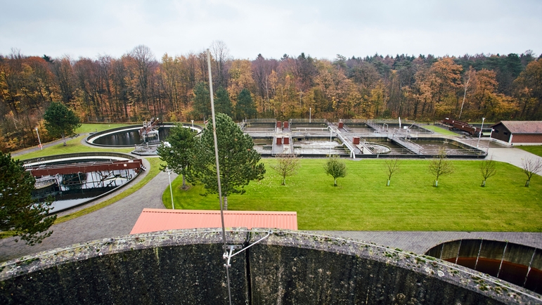 Rensningsanlæg i byen Stadtlohn, Nordrhein-Westfalen