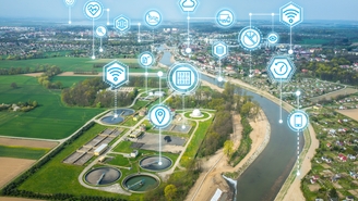 Instrumentpanel over Netilion Network Insights foran et vandreservoir