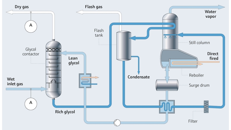 process map with H2O analyzer for H20 detection from Endress+Hauser