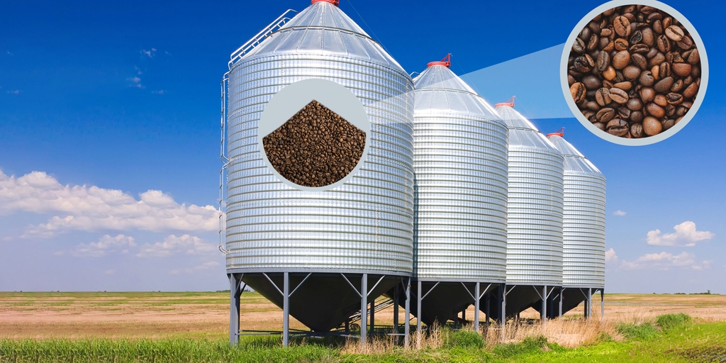 Silos for food storage of coffee beans