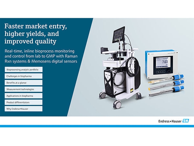eBook thumbnail image of Endress+Hauser's Raman and Liquid Analysis portfolio for bioprocessing eBook thumbnail image of Endress+Hauser's Life Science inline measurement bioprocessing portfolio